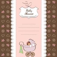 Baby girl announcement card N54