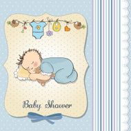 baby shower card with little boy N30