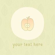 Cute greeting card with apple