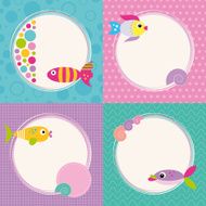 funky cartoon fish greeting cards collection