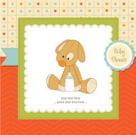 baby shower card with puppy toy N2