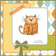 new baby shower card with cat N30