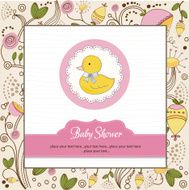 baby shower card with little duc N10