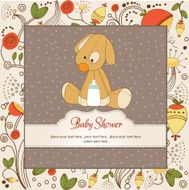 baby shower card with puppy N12