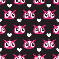 Owl Heart Seamless background N2