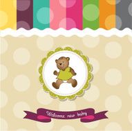 baby shower card with teddy bear toy N84