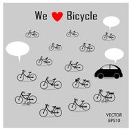 bicycles and car sign