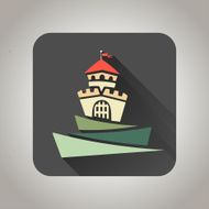 Black flat castle icon for web and mobile applications