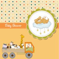 funny cartoon baby shower card N13