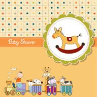 funny cartoon baby shower card N15