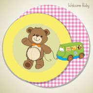 baby shower card with cute teddy bear N82