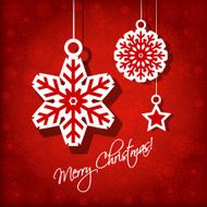 Merry Christmas card or background with snowflakes and stars
