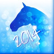 Happy New Year card or background with horse N3