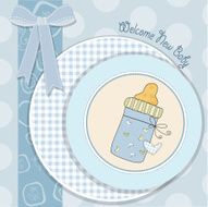 baby shower card with bottle milk N3