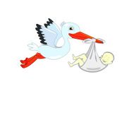 Stork and baby N7