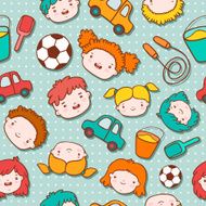 Seamless doodle kids background