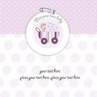 Baby girl announcement card N55