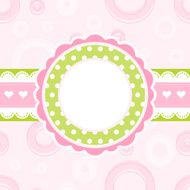 Baby girl arrival announcement card vector