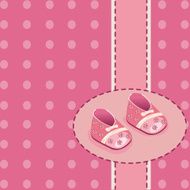 card for baby boy shoes vector N2