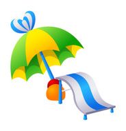 Vector icon parasol and chair