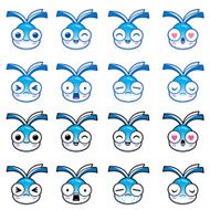 Book character with a variety of facial expressions
