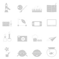 Kid activities icons set on white background