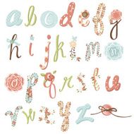 Unique vector flower font N2