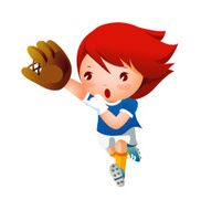 Girl playing baseball N2