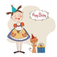 Girl with birthday cake N8