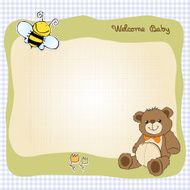 baby shower card with cute teddy bear toy N5