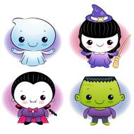Halloween ghost dressed children