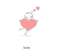 man and the heart Illustration