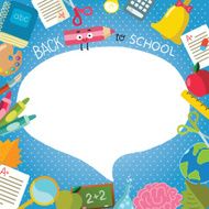 back to school - background with bubble speech