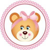 Girl Teddy Bear Sticker