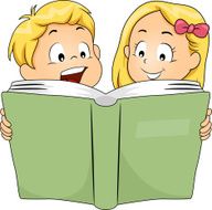 Siblings Reading a Book