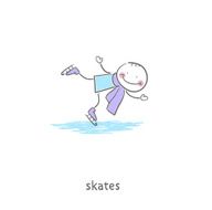 People skating on the ice Illustration