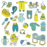 Scrapbook Design Elements - Baby Arrival Set N2