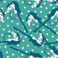 Seamless pattern of toy horses