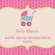 Baby Girl Shower and Arrival Card N6