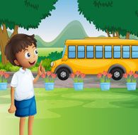 young boy ready for school