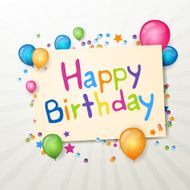Vector Happy Birthday Greeting Card N30