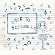 schoolgirl at the blackboard N2