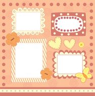 four pink scrapbooking frames