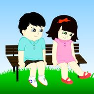boy and girl on the branch