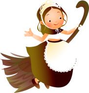 Girl flying on a broom N3