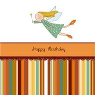 birthday card with little fairy N6