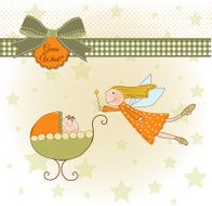 new baby card with little fairy N2