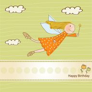 birthday card with little fairy N9