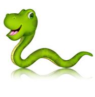 cute green snake cartoon