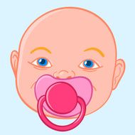 Baby sucking a pacifier
